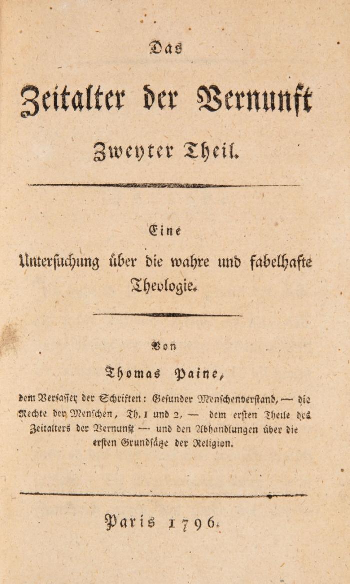 Das Zeitalter der Vernunft. 2 Bde. in 1 Bd.