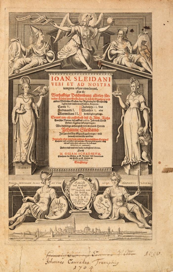 Veri et ad nostra tempora usque continuati, Das ist/ Warhafftige Beschreibung allerley fürnemer Händel und Geschichten ... verbesserte Edition. Durch M. Oseam Schadaeum. 3 Tle. (von 5) in 1 Bd.