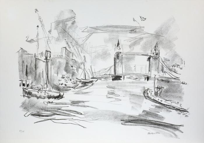 TOWER BRIDGE II (AUS: LONDON FROM THE RIVER THAMES)