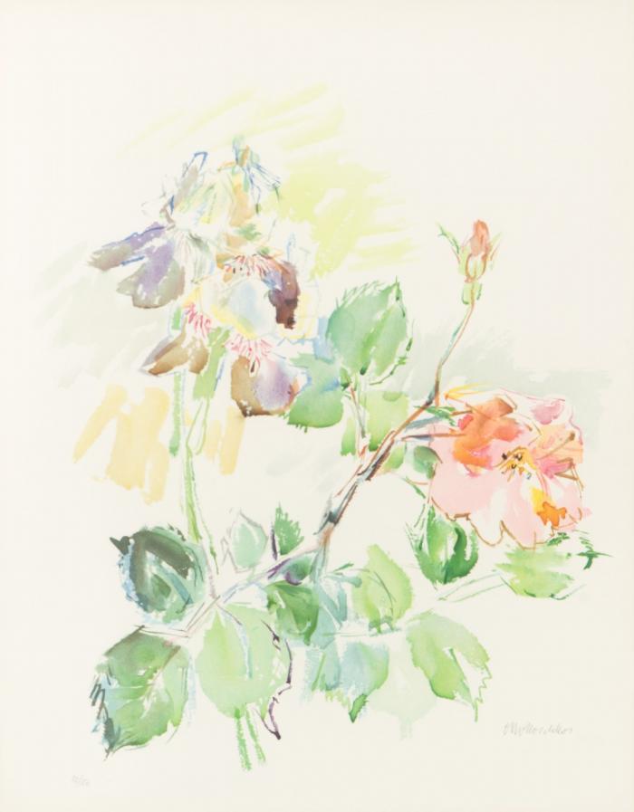 SCHWERTLILIEN MIT ROSEN