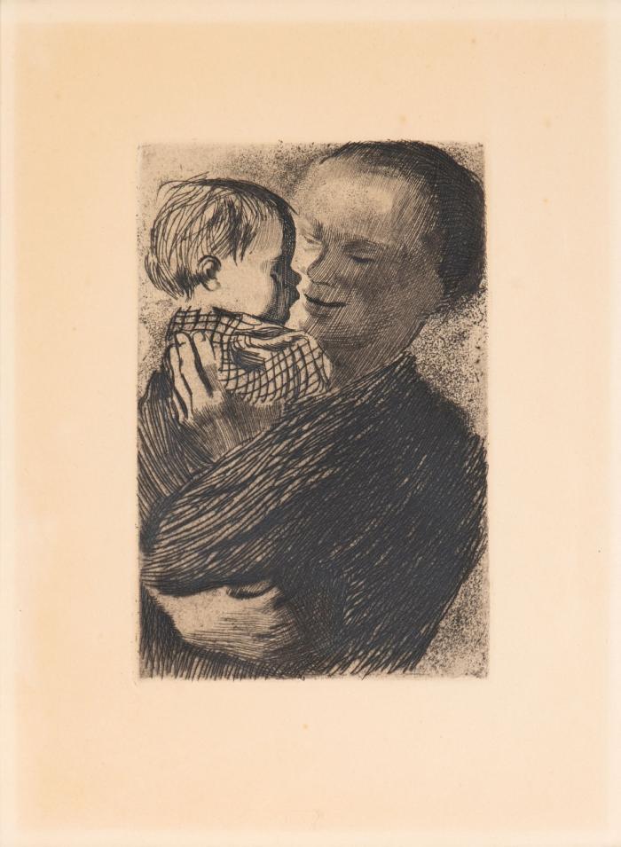 MUTTER MIT KIND AUF DEM ARM 1910 / STEHENDE MUTTER, IHR BÜBLEIN FÜTTERND 1928