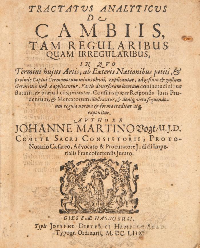Tractatus analyticus de cambiis tam regularibus quam irregularibus.