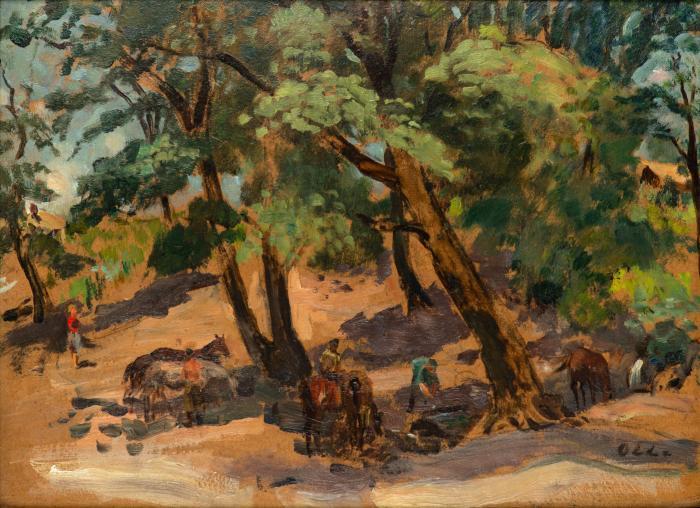 Ohne Titel (Reiter am Waldrand)