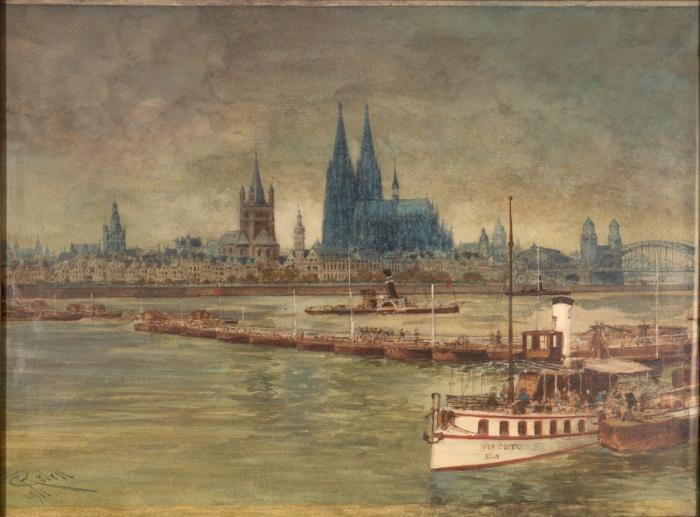 DAMPFSCHIFF VOR KÖLN