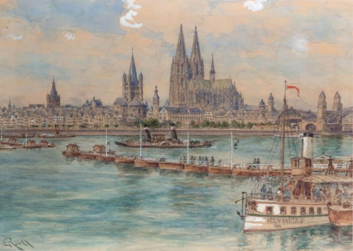 BLICK AUF KÖLN VOM DEUTZER UFER AUS