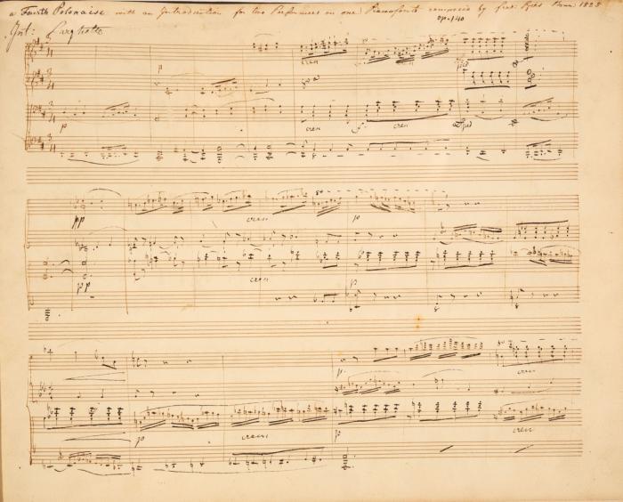 Musikmanuskript „Polonaise No. 4“ von Ferdinand Ries.