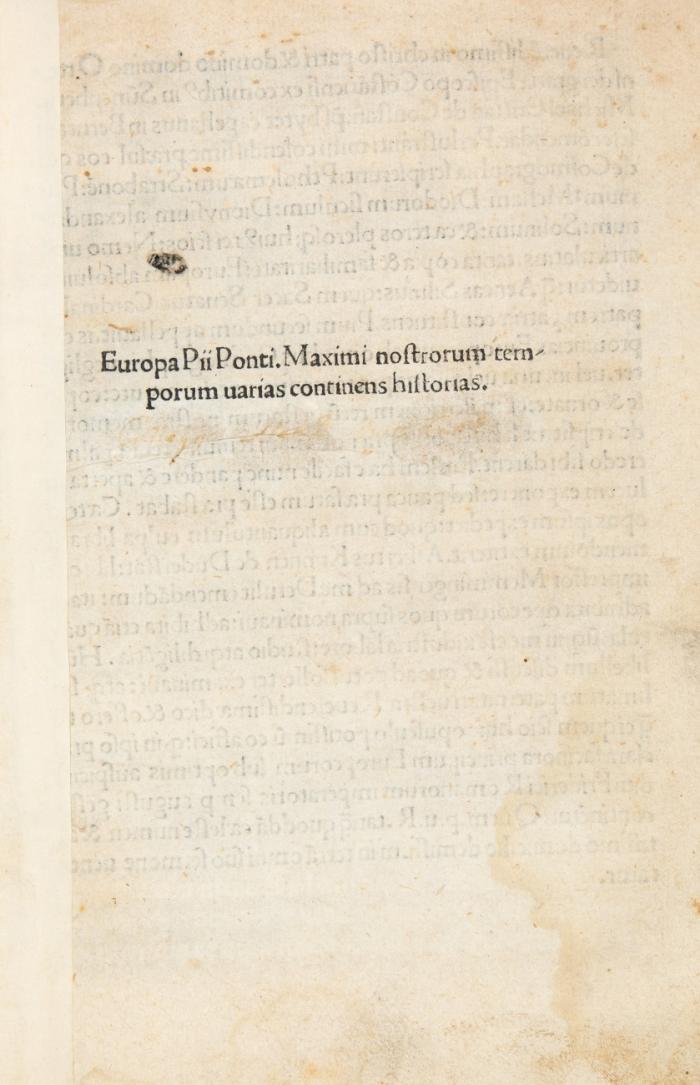 Europa. Nostrorum temporum varias continens historias.
