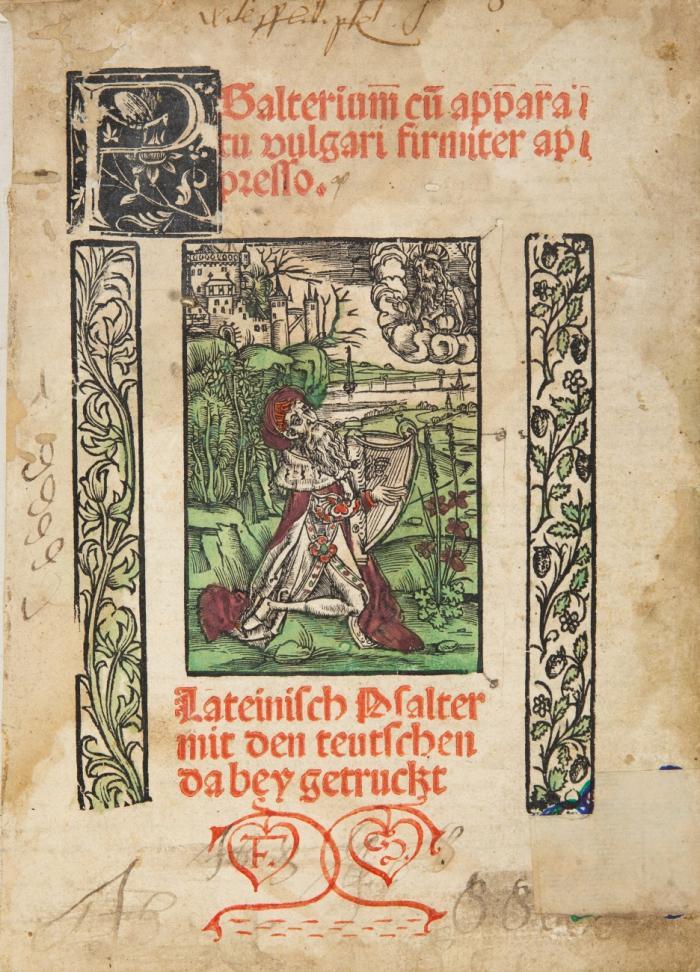 Psalterium cu(m) apparatu vulgari. Lateinisch Psalter mit den teutschen dabey getruckt.