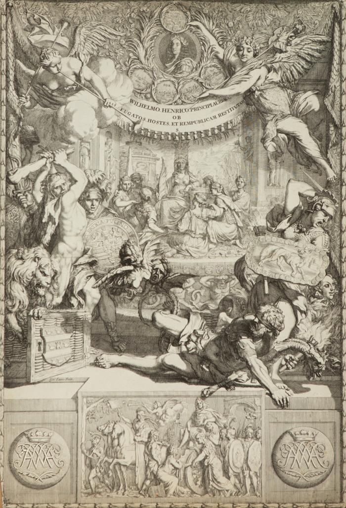 Wilhelmo Henrico Principi Auriaco ob fugatos et pempublicam restitutam.