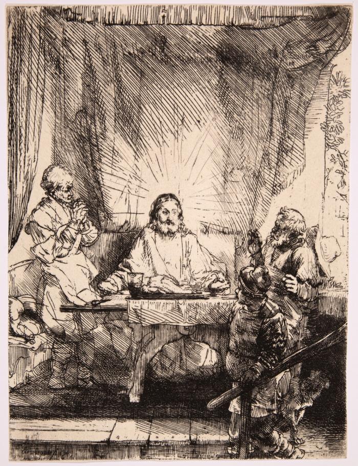 Christus in Emmaus: Die größere Platte.
