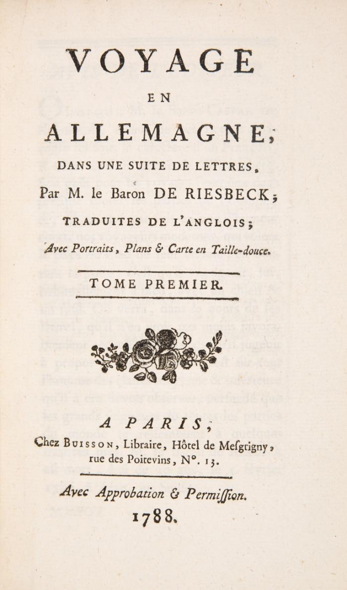 Voyage en Allemagne, dans une suite de lettres. Traduites de l'anglois. 3 Bde.