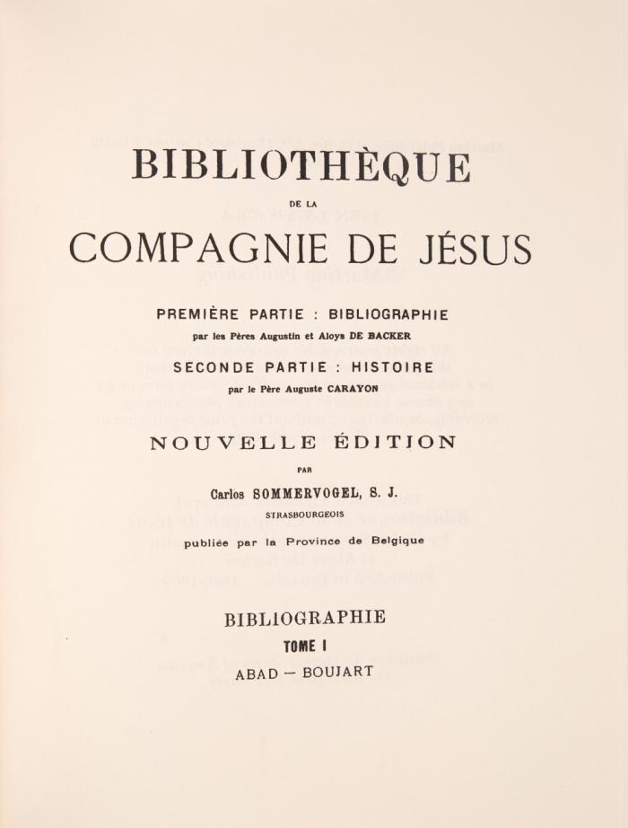 Bibliothèque de la compagnie de Jésus. Nouvelle édition. Faksimile-Edition der Ausgabe Brüssel 1890-1909.