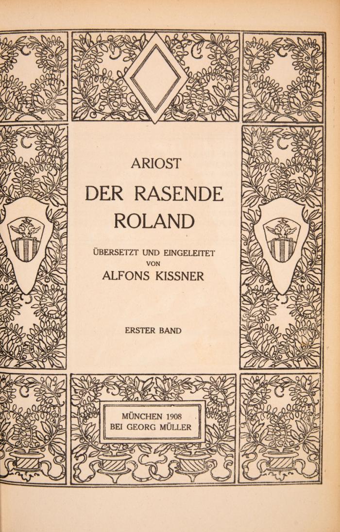Der rasende Roland / kleinere Werke. 3 Bde.