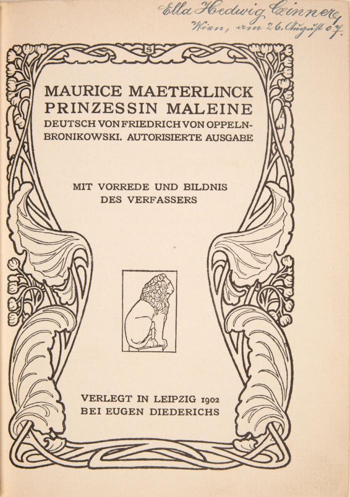 Dramatische Werke. Deutsch von Friedrich von Oppeln-Bronikowski. Autorisierte Ausgabe. 9 in 3  Bdn.