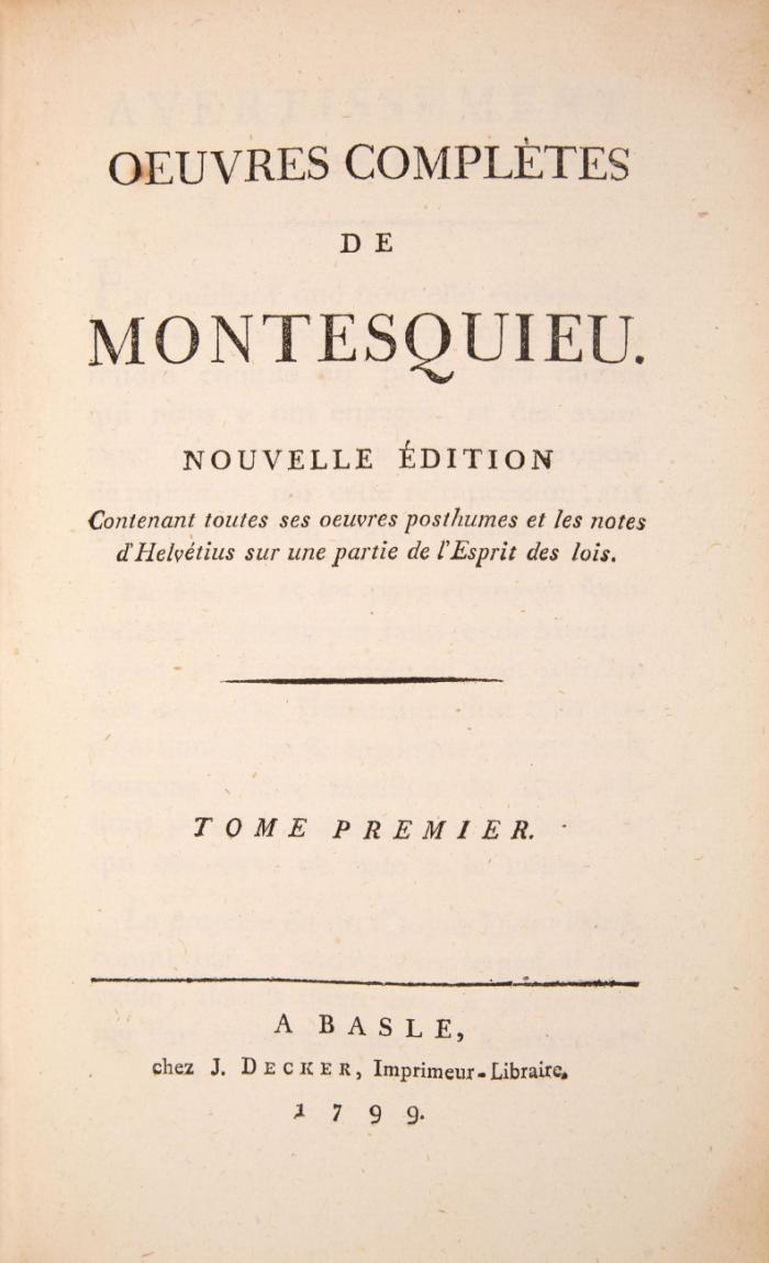 Oeuvres complètes. Nouvelle Édition. 6 Bde. (von 8).