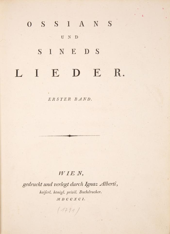 Ossians und Sineds Lieder. 6 Bde.