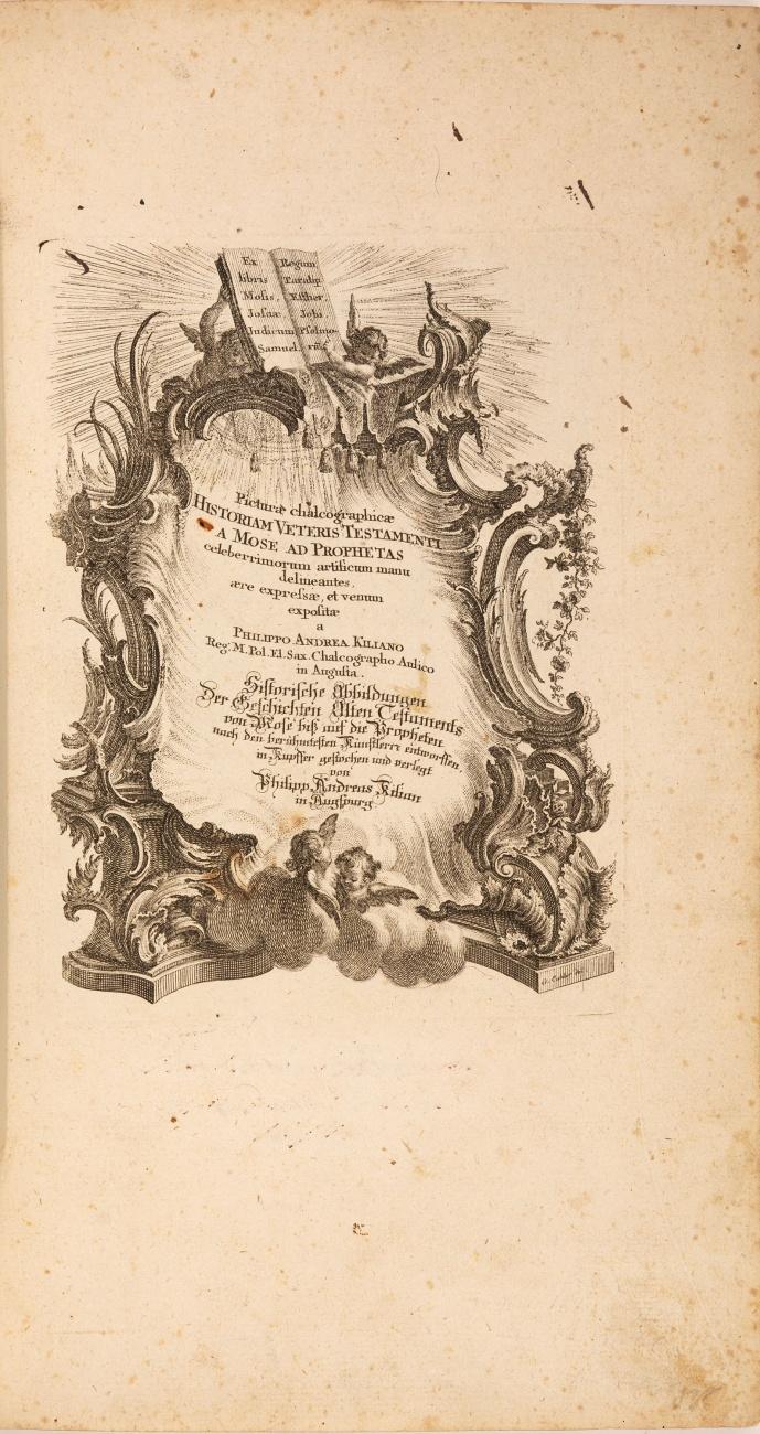 Picturae chalcographicae historiam veteris testamenti a Mose ad Prophetas. Historische Abbildungen der Geschichten Alten Testaments von Mose biß auf die Propheten. (Nur Tafeln).