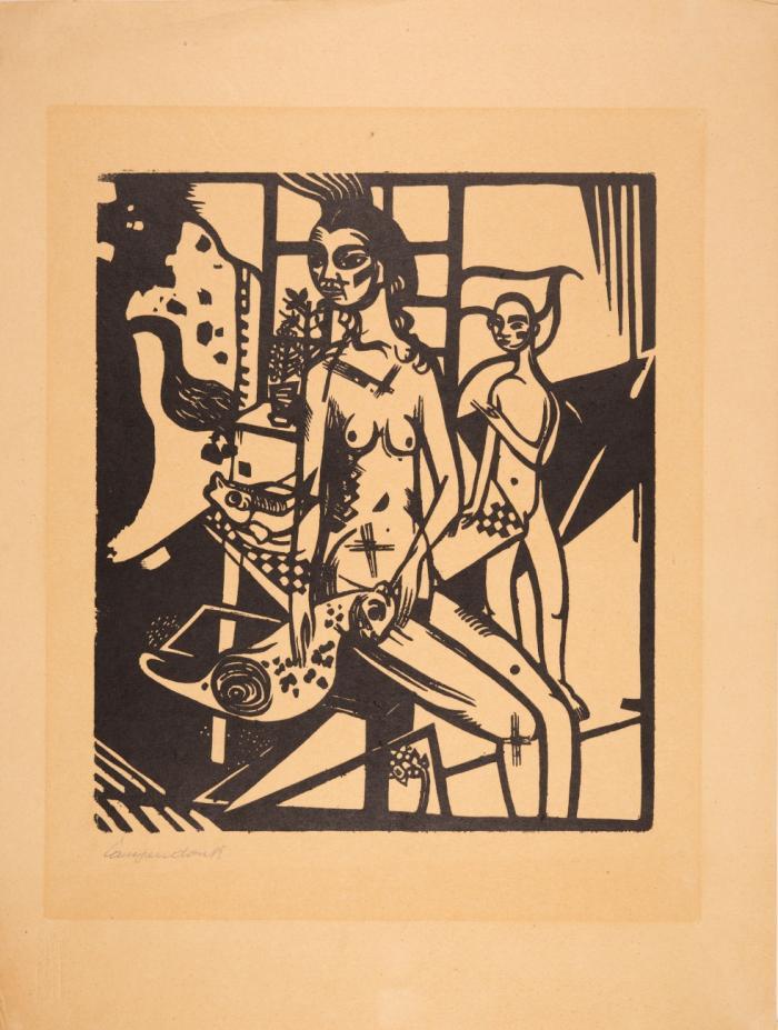 INTERIEUR MIT ZWEI AKTEN (AUS: DIE SCHAFFENDEN, 1. JAHRGANG 1918)