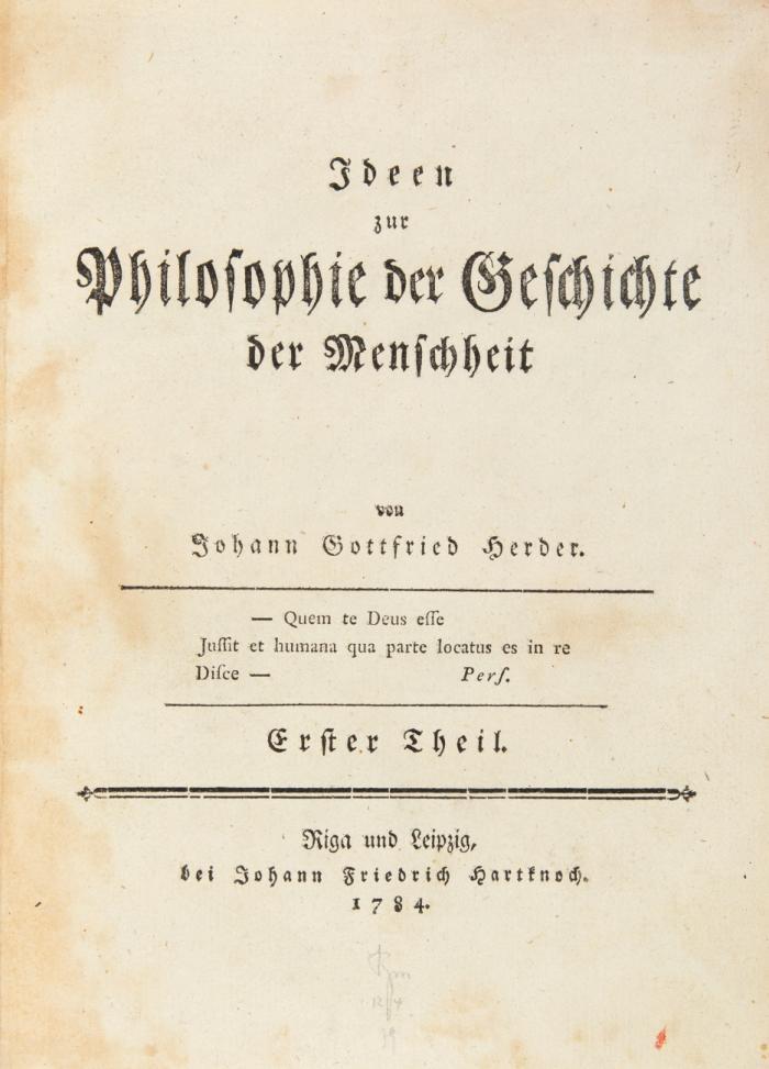 Ideen zur Philosophie der Geschichte der Menschheit. 4 Bde.