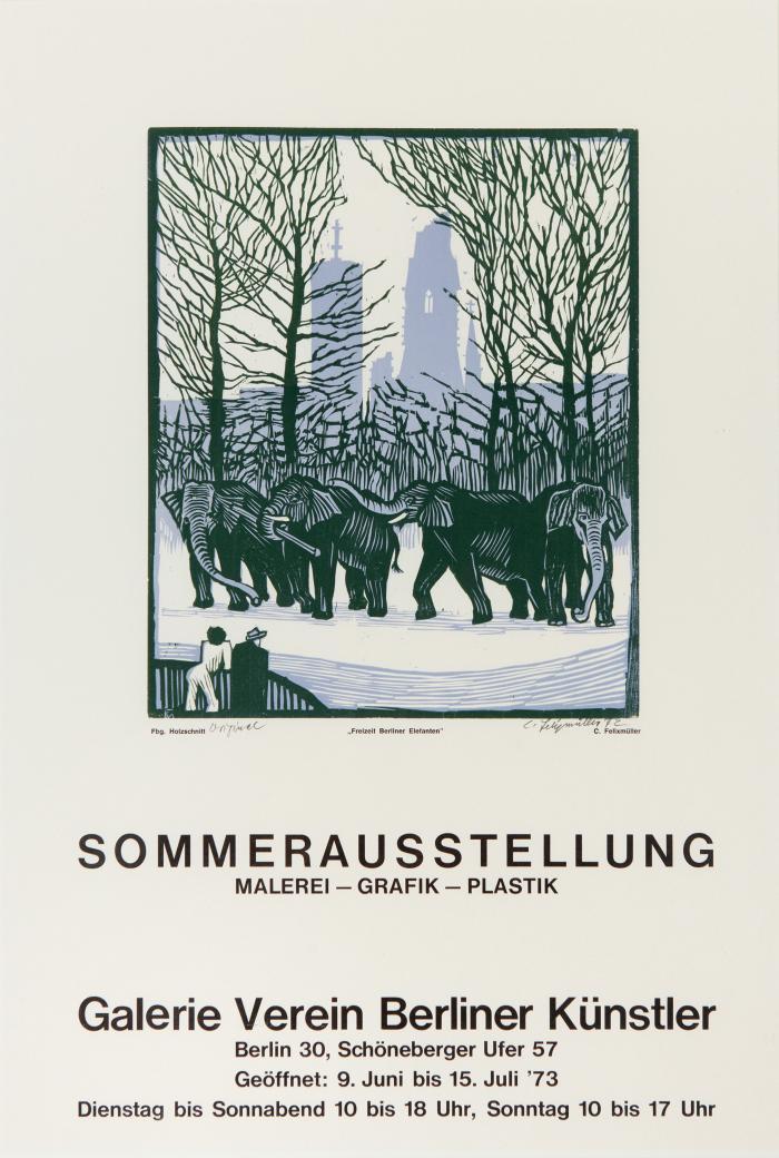 Freizeit der Berliner Elefanten (Plakat Sommerausstellung)