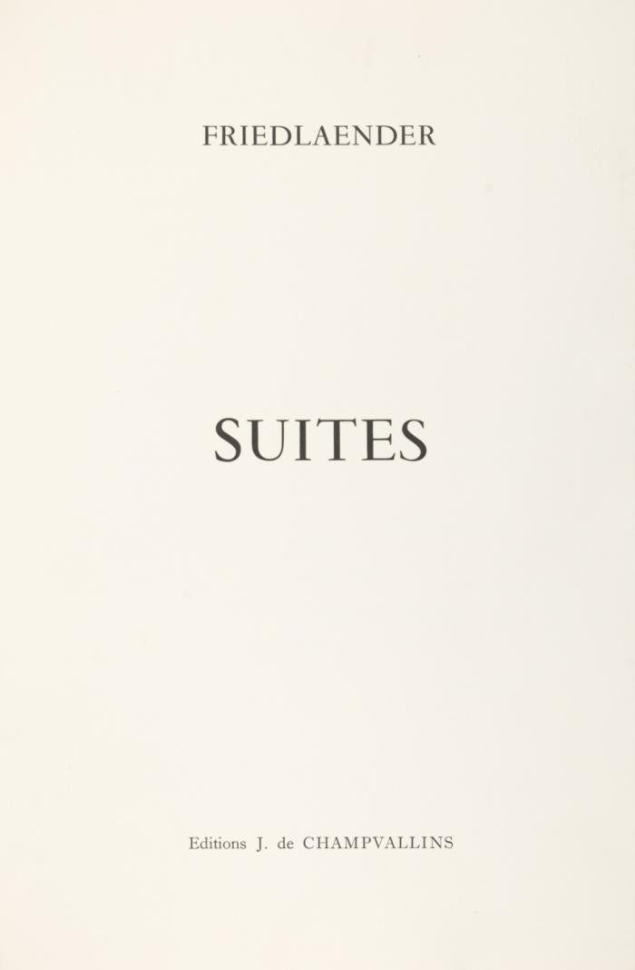 SUITES (I)