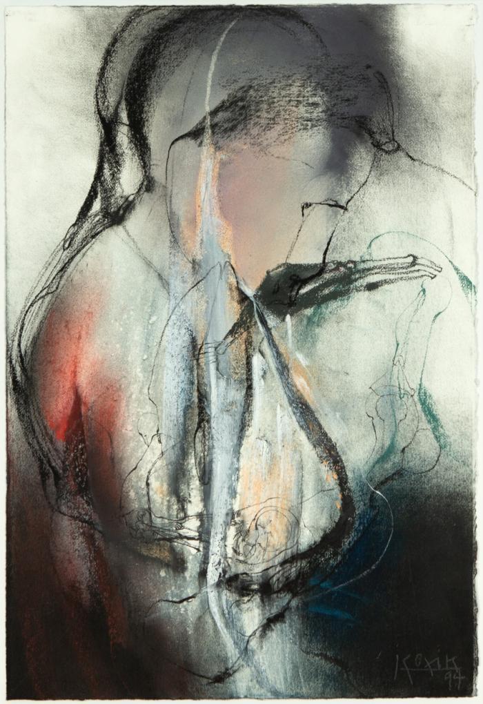 OHNE TITEL (KOMPOSITION MIT SEITLICHEM BRUSTBILD EINER FRAU)
