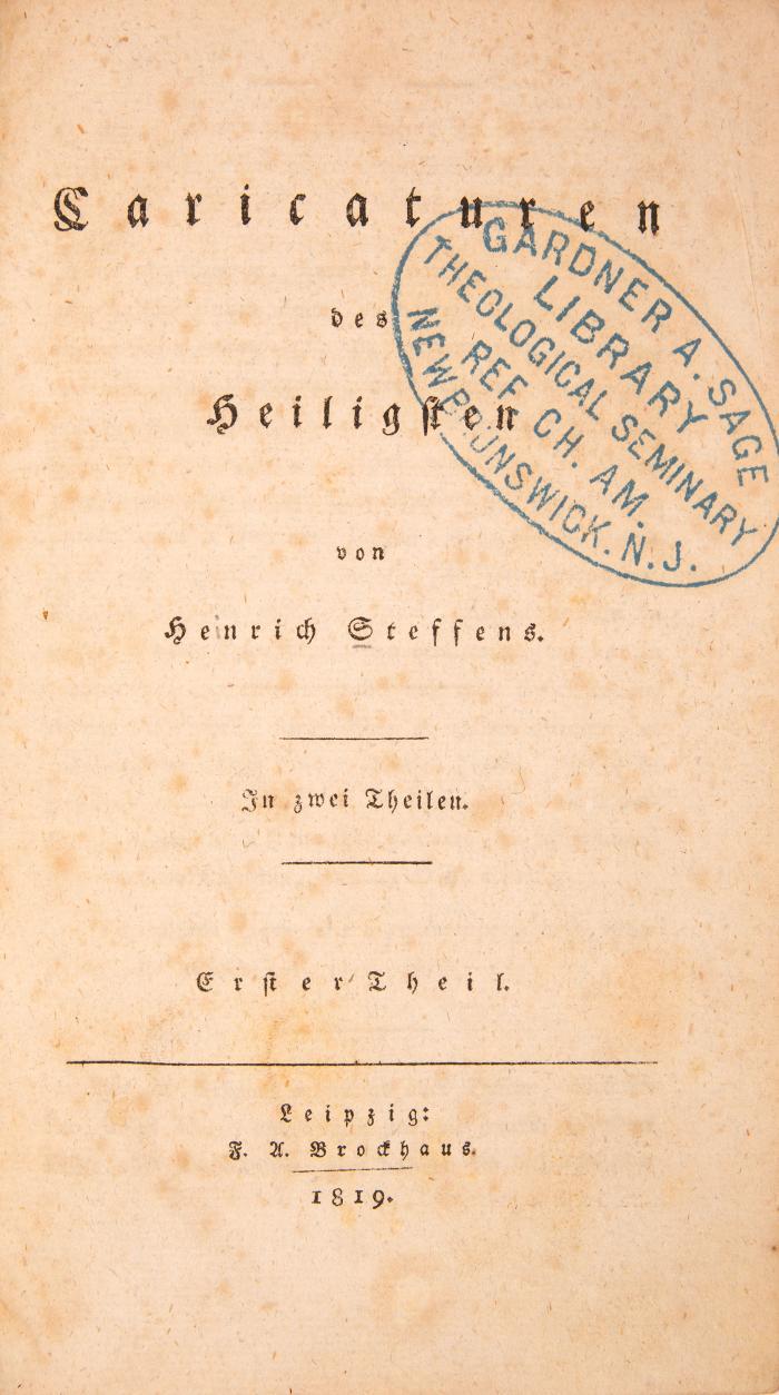 Caricaturen des Heiligsten. 2 Teile in 2 Bänden.