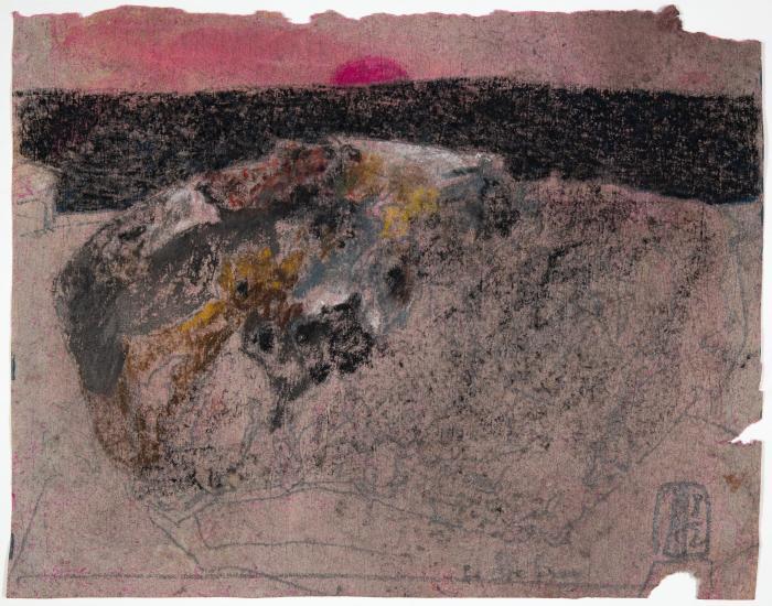 Ohne Titel (Landschaft mit Sonnenuntergang)