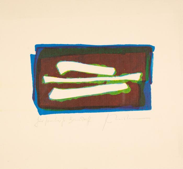 Ohne Titel / Grüne Schwinge/ Weiße Schwinge auf violettem Feld (2x) / Kreuzzeichen