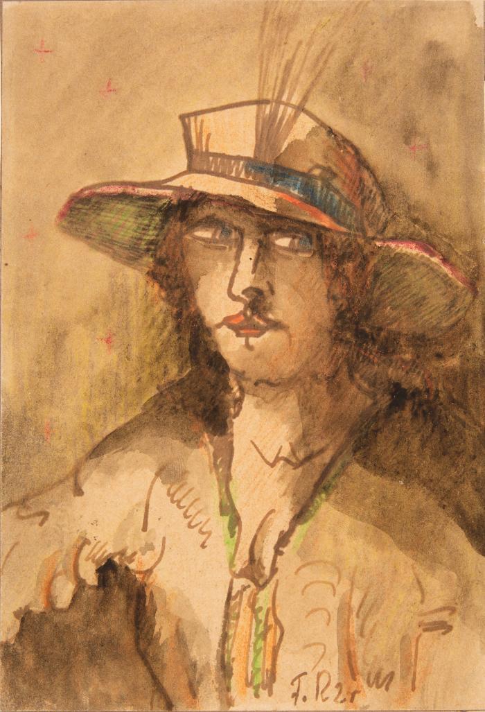 Frau mit Hut (Bildnis einer mondänen Dame mit Hut)