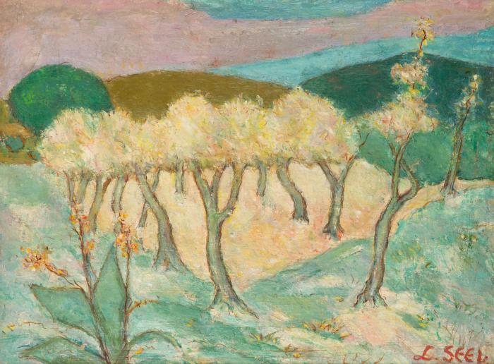 Ohne Titel (Blühende Olivenbäume; Provence)