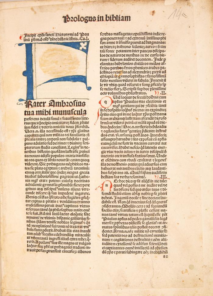 Biblia latina. Venedig: R. de Novimagio und T. de Reynsburch 1478.