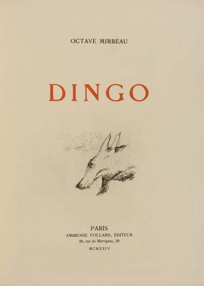 PIERRE BONNARD
OCTAVE MIRBEAU:  Dingo.