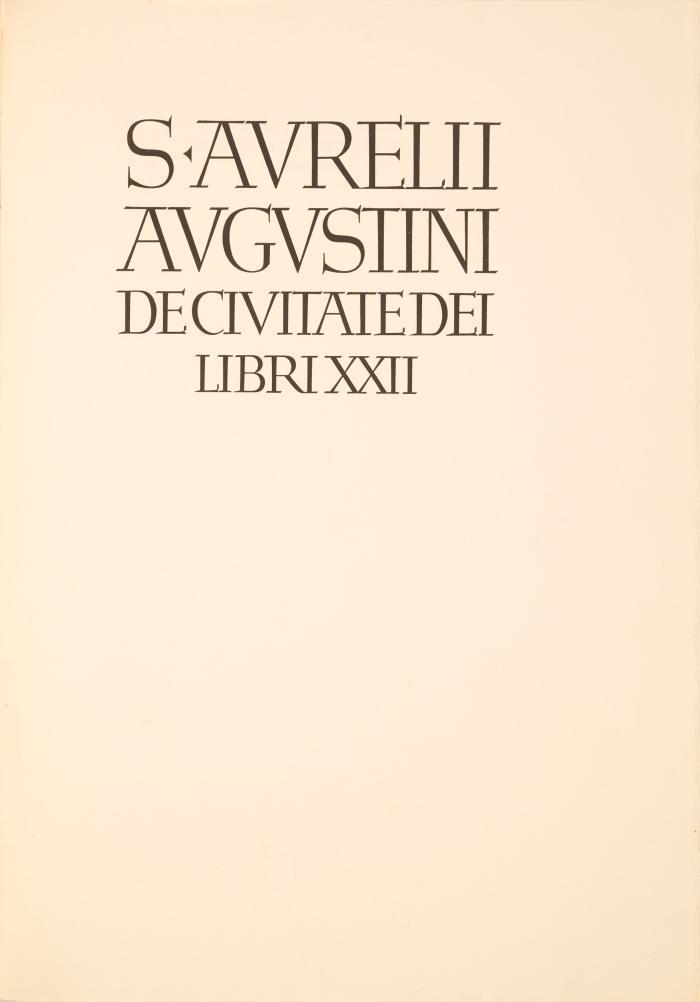 BREMER PRESSE
AURELIUS AUGUSTINUS: De civitate dei libri XXII. Hrsg. v. Carl Weyman.