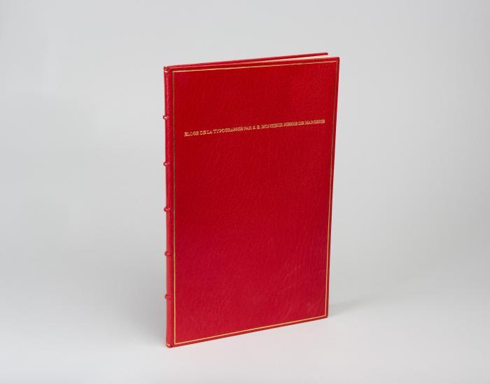 PIERRE DE MARGERIE
Éloge de la typographie. Allocution prononcée à l’ouverture de l’exposition »Le Salon des Bibliophiles« à Berlin le XIII. Octobre MCMXXIX. Paris: Edition de Cluny im Februar 1931.