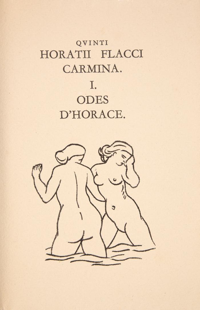 ARISTIDE MAILLOL
HORAZ (QUINTUS HORATIUS FLACCUS): Carmina / Odes I (et) II. Texte latin et traduction en vers par le Baron Delort. 2 Bde.