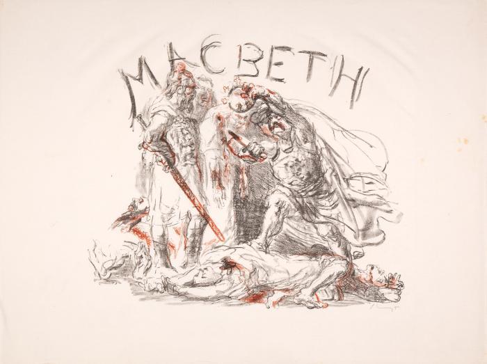 M. Slevogt, Macbeth. 13 Lithos auf Japan. Berlin 1927. - Ex. 15/30