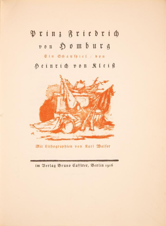KARL WALSER
HEINRICH VON KLEIST: Prinz Friedrich von Homburg. Ein Schauspiel.