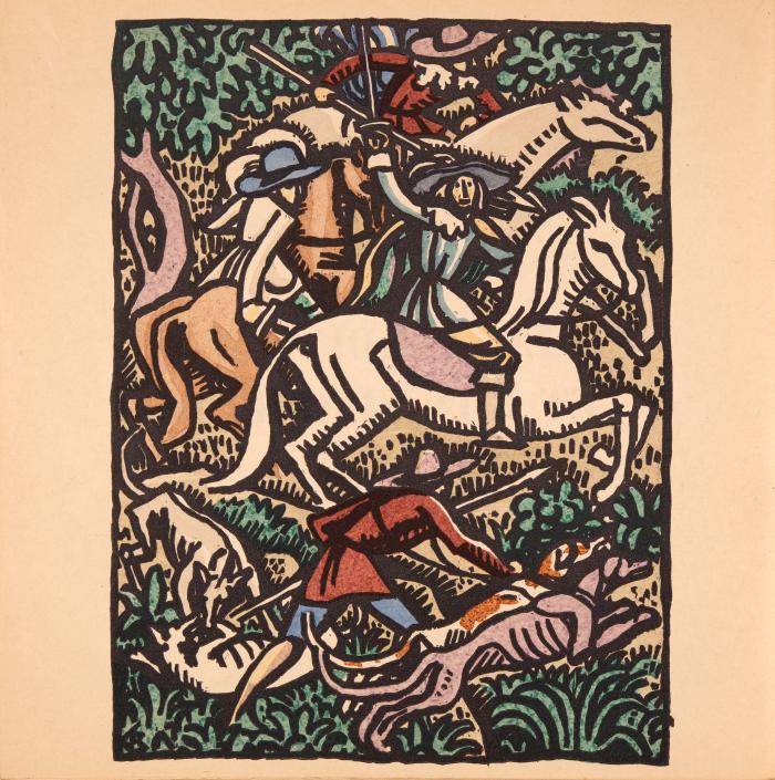 LOUIS BOUQUET
JEAN DE LA FONTAINE: Dix fables décorées de bois gravés et mis en couleur.