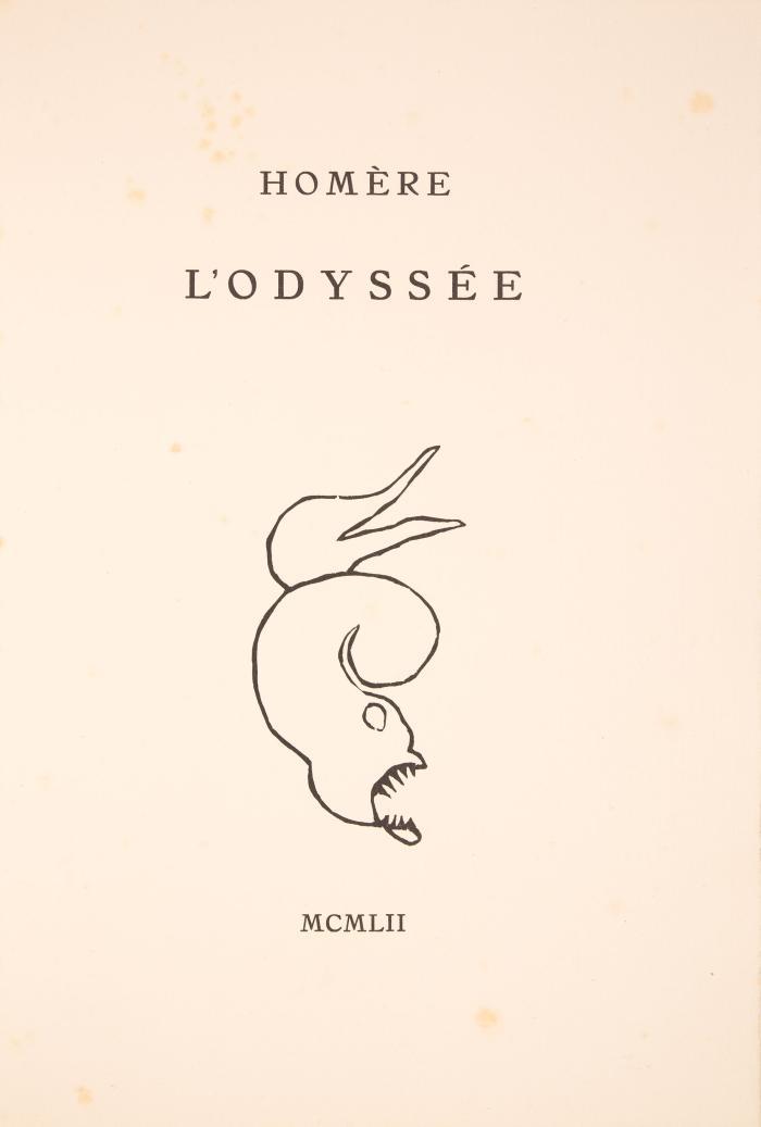 HENRI LAURENS
HOMER: L’Odyssée. Les chants V et VI. Traduction par Victor Bérard.