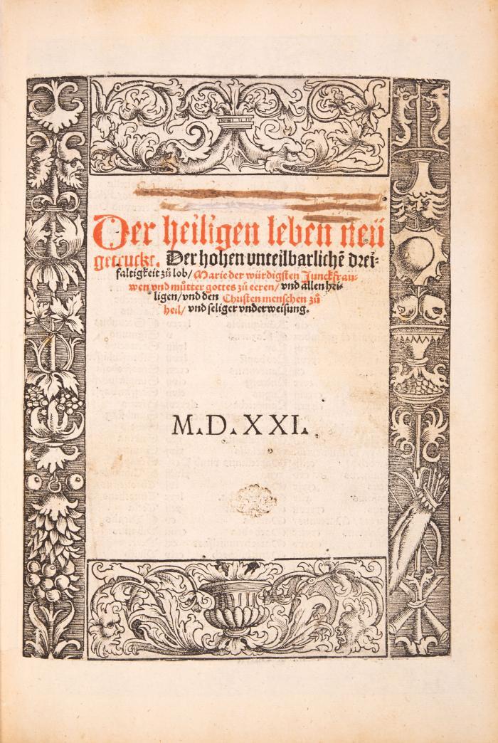Heiligenleben. -  Der heiligen leben neü getruckt. 2 Tle. in 1 Bd. (Sommer- und Winterteil).