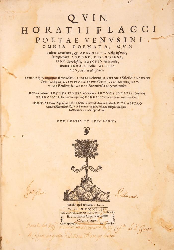 Omnia poemata, cum ratione carminum, et argumentis ubiq(ue) insertis.