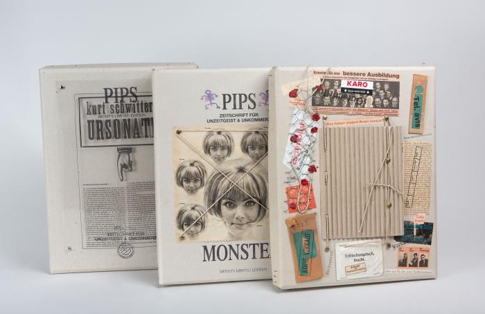 PIPS 
Zeitschrift für UnZeitgeist, UnkomMerz & Objektliteratur. Hrsg. v. Claudia Pütz. 36 Kassetten der Zeitschrift, 2 Veröffentlichungen von Claudia Pütz, 1 unbezeichnete Kassette und 1 Dokumentenkonvolut. Bonn: PIPS-Dada-Corporation 1991-2000.