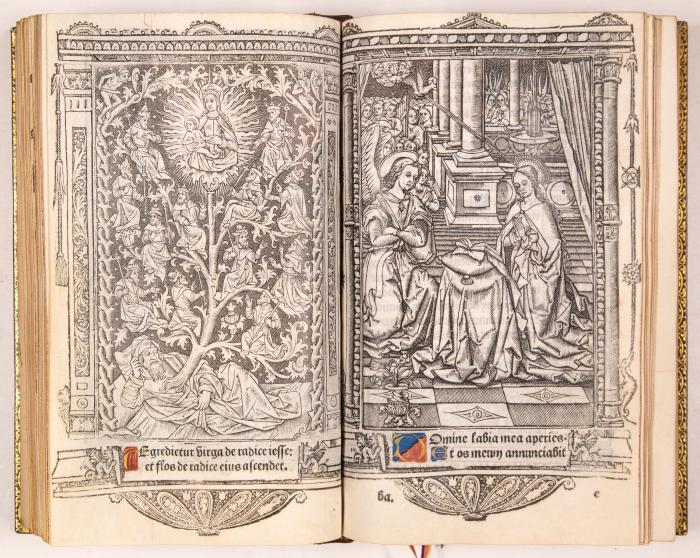 Horae B. M. V. Paris (um 1515). - Gedrucktes Stundenbuch mit Metallschnitten auf Pergament für Simon Vostre. - Mod. Maroquin- Einband von Capé.