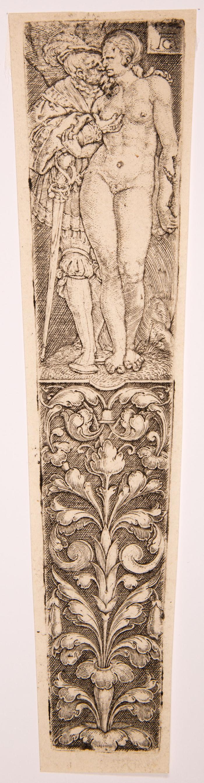 Drei Dolchscheiden mit Rankenornament
Mit nackter Frau / Mit einem Scharfrichter, 1529 / Mit einem Mann und nackter Frau, 1532