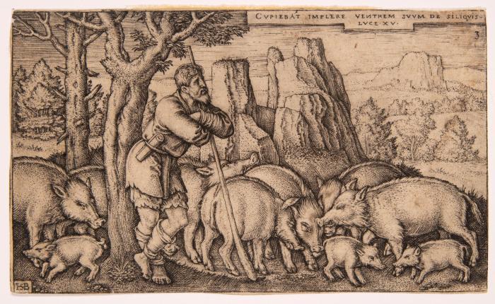 Der verlorene Sohn hütet die Schweine