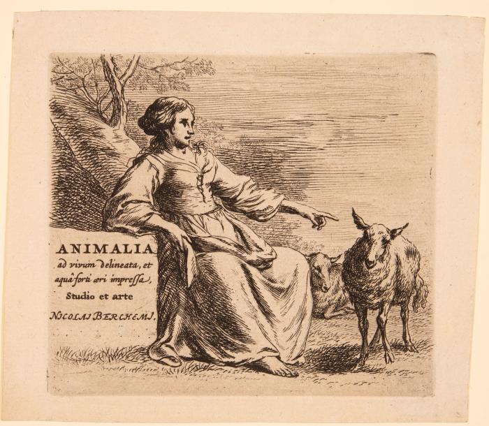 Zwei Folgen Tierdarstellungen

1) Folge von 6 Tierdarstellungen. Radierungen auf Bütten. Hollstein 13-18, jeweils im vollendeten Zustand. (Leicht gebräunt, gering fleckig.) – Provenienz: August Artaria, Wien (Lugt 33); Thomas Graf, Berlin (Lugt 1092a); Friedrich Quiring, Eberswalde (Lugt 1041c). Die Blätter 5 u. 6 nur mit den Stempeln von Graf und Quiring.

2) Animalia. Ad vivum delineata et aqua forti aeri impressa Studio et arte Nicolai Berchemi. Folge von Schafen, mit Hirtin und Schaf auf dem Titelblatt. 7 (von 8) Bll. Radierungen auf kräftigem Bütten; ohne das Schlussblatt. Plattengröße jeweils ca. 10 x 11 cm. Hollstein 41-47 VIII (v. VIII). (Blätter etwas unregelmäßig beschnitten, mit ca. 0,5-2,5 cm Rand um die Plattenkante. Teils dünne Stellen bzw. kleine Verletzungen am weißen Rand; Montagespuren. Die Blätter zusammen in 4 Passepartouts montiert.)