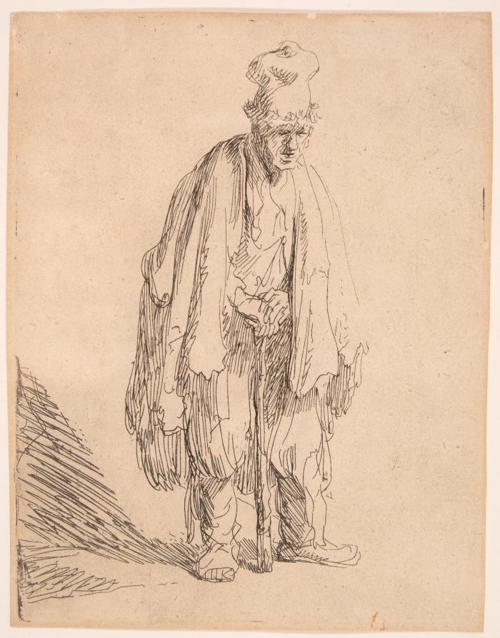 Großer stehender Bettler