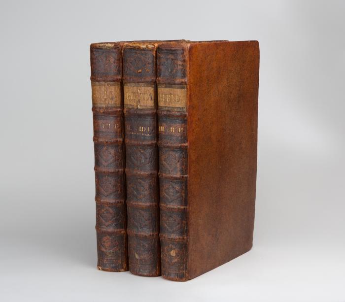Biblia germanica. - Die Heilige Schrift Altes und Neues Testaments, nach dem Grund-Text aufs neue übersehen und übersetzet: Nebst einiger Erklärung des buchstäblichen Sinnes, wie auch der fürnehmsten Fürbildern und Weissagungen von Christo und seinem Reich … Welchem allem noch untermängt eine Erklärung die den inneren Zustand des geistlichen Lebens … zu erkennen gibt. 8 in 7 Bdn.