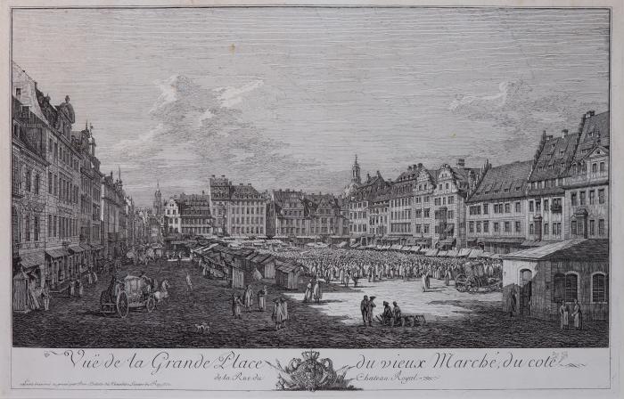 Der Altmarkt zu Dresden von der Seestraße aus